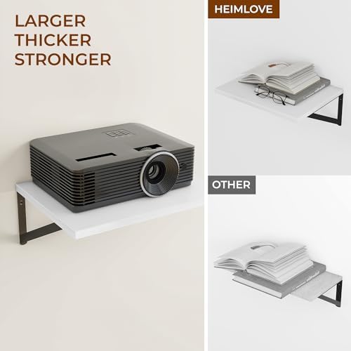 Heimlove 16W x 12D Deep Floating Shelves Set of 3 White