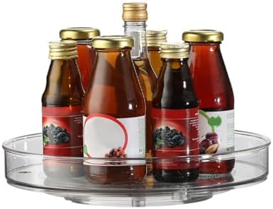 Clear Lazy Susan Organizer, 11 Inch Lazy Susan Turntable for Cabinet, Refrigerator, Pantry Organization and Storage for 
