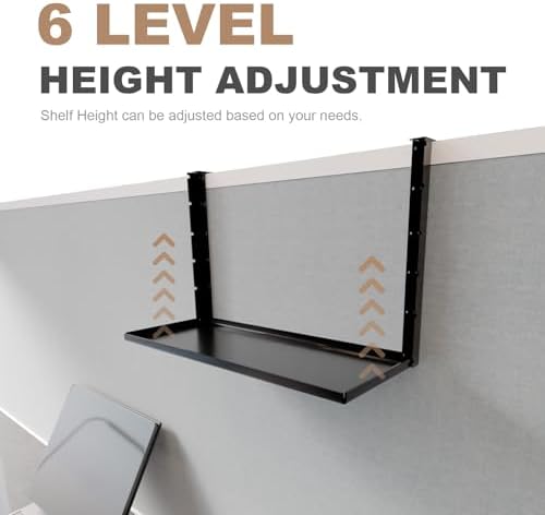 Office Cubicle Shelf - 14.2'' x 5.9'' Storage Organizer Floating Corner Rack Hanging Shelf Height Adjustable Home Office