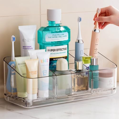 MOPMS 8 Slots Toothbrush Holders for Bathrooms with Detachable Dividers