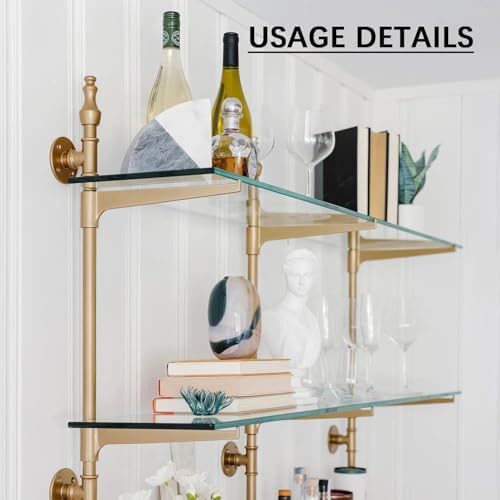 10" x 36" - 5-Pcs Tempered Glass Rectangular Shelves - 3/16" Thick - Home & Office Storage Racks