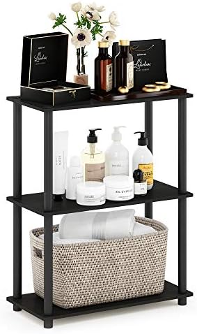 Furinno TURN-N-TUBE Storage Shelves, 3-Tier Book Shelf, Corner Shelf, Toolless Open Shelves, for Organization and Storag