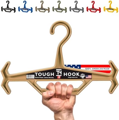 Tough Hook Original Heavy Duty Hangers, USA-Made, Police & Scuba, 1 Tan