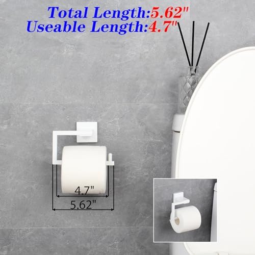 GERZWY 2 Piece Bathroom Hardware Set Towel Ring and Toilet Paper Holder SUS 304 Stainless Steel Wall Mounted, White