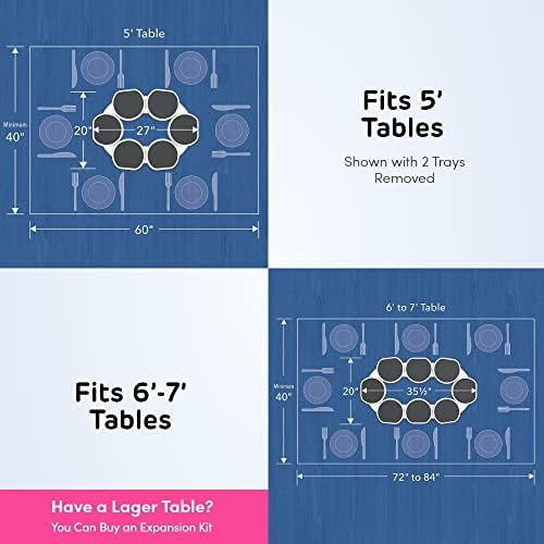 The Lazy Susan Revolution - Full Set - Dark Gray - The First Patented Lazy Susan Turntable Expandable for Rectangular & 