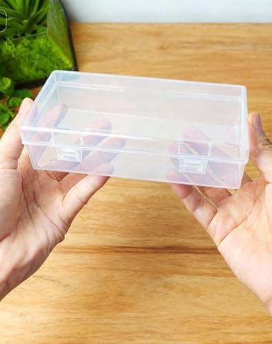 LJY 6 Clear Rectangular Plastic Boxes, 7.3 x 3.5 x 1.8 in for Nail Art