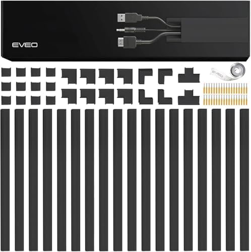 EVEO Cord Hider - 300” Cord Cover Wall Cable Hider, Cable Concealer, Wire Hiders for TV on Wall. Cable Management, Cord 