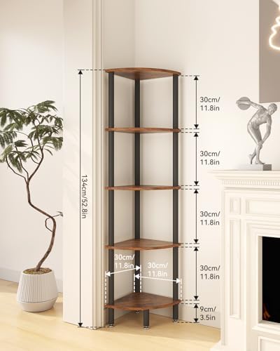 IBUYKE 5 Tier Corner Shelf Stand,Industrial Corner Display Rack WBC010H
