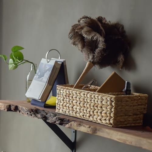 StorageWorks Toilet Paper Basket, 3-Section Water Hyacinth Storage Baskets