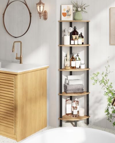 IBUYKE 5 Tier Corner Shelf Stand,Industrial Corner Display Rack WBC010K