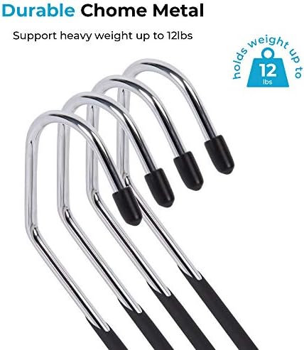 JS HANGER Non Slip Pants Hangers 20 Pack Open Ended Easy Slid Slacks Hangers, Durable Anti-Rust Space Saving Metal Jeans Hanger, Chrome and Black Friction