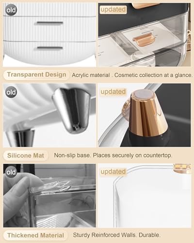 Anylady Makeup Organizer Countertop, Skincare Holder Bathroom Counter Organizer, Storage Box Cosmetic Display Cases, Tee