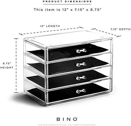 BINO | 4 Drawer Makeup Organizer | Lenox Avenue | THE MANHATTAN SERIES | Makeup Drawer Storage | Cosmetic Organizer | Pl