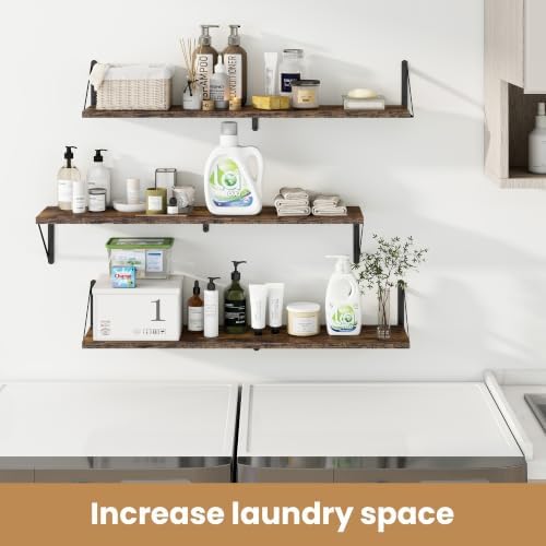 Heimlove Floating Book Shelves for Wall,39.37Inches Long Wall Mounted Bookshelves,Heavy Duty Bracket Shelves for Living 