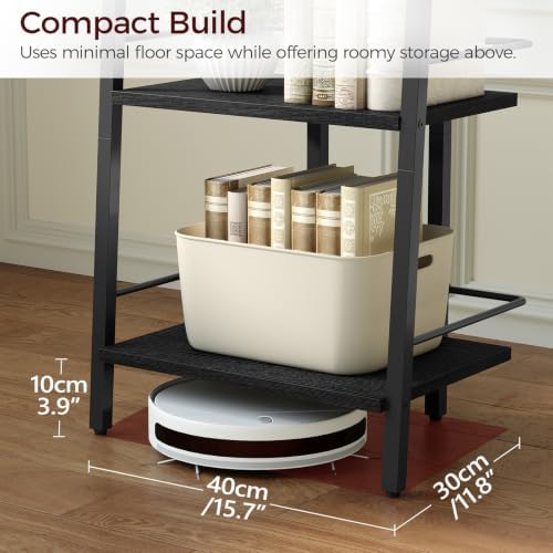 MAHANCRIS 4-Tier Book Shelf, Ladder Shelf, Bookcase, Ladder Shelving Unit