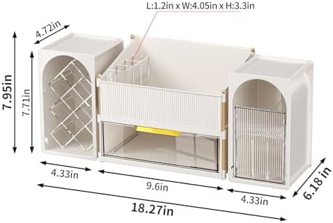 INVSSENE Stackable Makeup Organizer Countertop, Storage Perfume Skincare Cosmetic Lipstick Face Mask Makeup Brush Palett