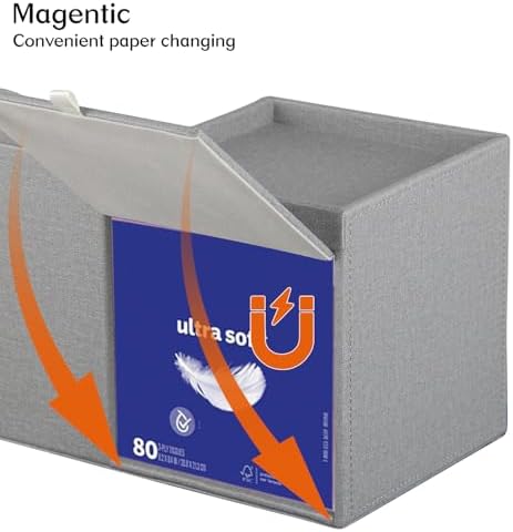 PU Leather Tissue Box Cover Square with Drawer Storage and Tray on Top