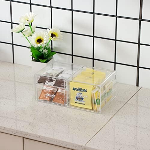 Cq acrylic Stackable Make Up Organizing With 3 Drawers,Clear Drawer Organizer for Vanity Counter, Plastic Makeup Storage