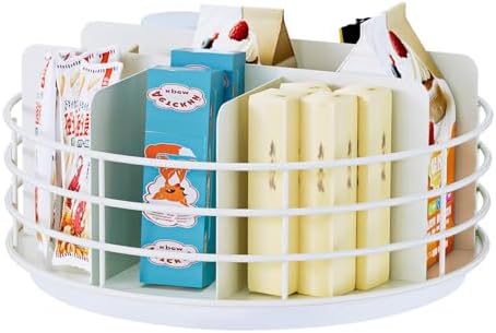 Snack Organizer - Versatile Snack Storage, Lazy Susan with Convenient Grab-and-Go Design, Metal Snack Holder for Home, O