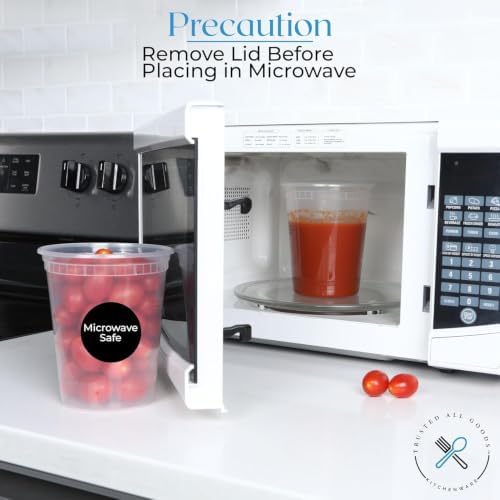 32 oz Deli Containers with Lids, 25-Set, Leakproof BPA-Free