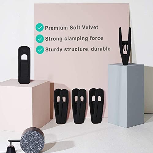 TOFIIGREM Black Velvet Hangers Clips (80-Pack), Non-Slip Strong Velvet Hangers Clips for Velvet Skirt Hangers, Velvet Pants Hanger Velvet Clips Fit for Thin Velvet Clothes Suit Hangers