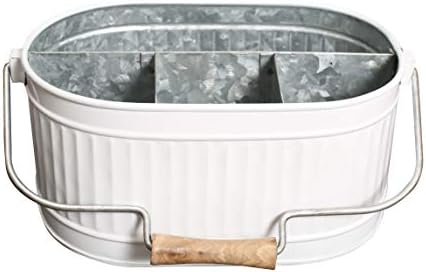 Alpha Living Home Silverware Caddy White Heavy Duty Alloy Utensil Organizer