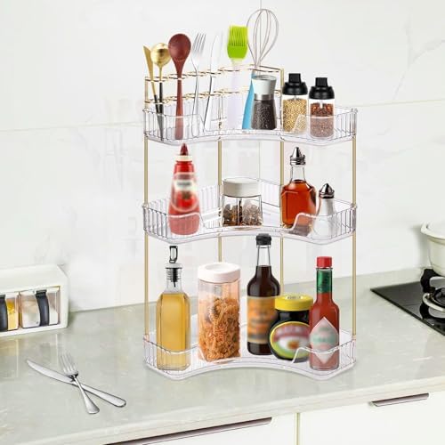 Corner Bathroom Counter Organizer, Vanity Trays for Bathroom, Skincare Makeup Organizer Shelf, Shelf Cosmetics, Toiletri