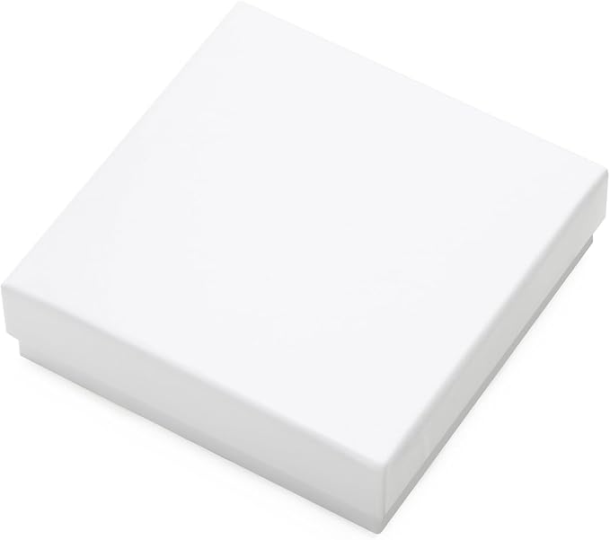 Magicool 40 Pack 3.5x3.5x1 Inch Cardboard Jewelry Boxes,Used for Necklaces,Bracelets,Earrings,Jewelry,Small Gift Packaging,Jewelry Gift Boxes with Lids and Filled with Cotton(White)