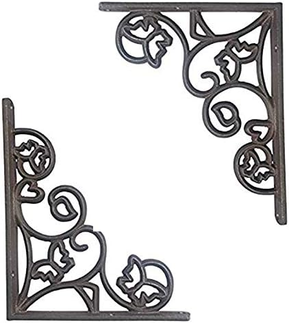 Adonai Hardware "Hallelujah" Natural Raw Antique Iron Shelf Bracket (Supplied as 2 Pieces per Pack) - Natural Unlacquere