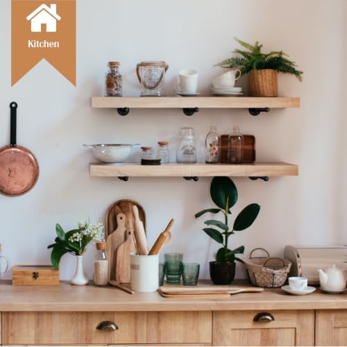 6 Pack Pipe Shelf Bracket 12 Inch Floating Shelving Bracket