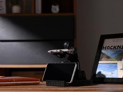 Windbreaker Soldier Knight Pen Holder Personalized Desk Accessory Black