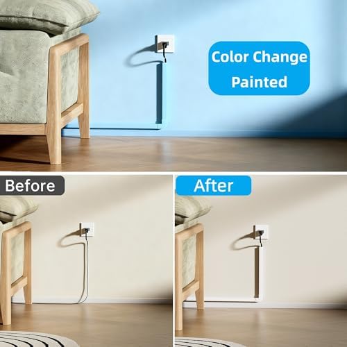 Yecaye 283in Cord Hider, PVC Wire Covers for Cord on Wall, W0.59in H0.4in