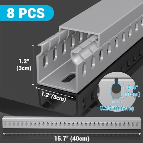 Open Slot Wire Duct Kit, 125.6"(8 x 15.7) Server Rack Cable Management, Cable Management Raceway for Hide Network HDMI V
