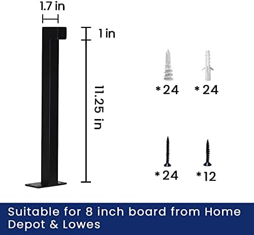 Shelf Brackets 6 Pack Thickened Heavy Duty Floating Shelf Brackets 12 inches (Actual 11.25",Wall Mounted Industrial Meta