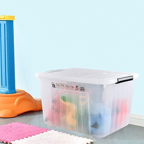 4-Pack 70 L Large Clear Plastic Storage Boxes with Latching Lids