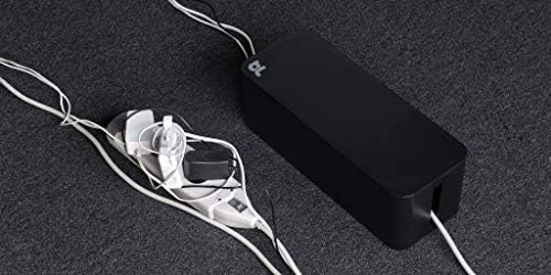 Bluelounge CableBox Cable and Cord Management System Includes Surge Protector (CableBox Mini | 2 Pack, Black)