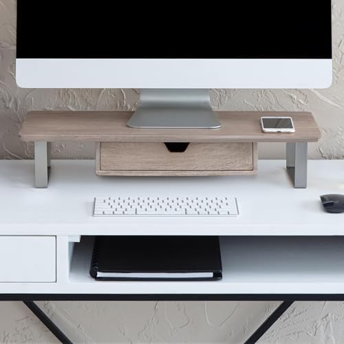 Anji Mountain Monitor Stand for Desk - Desktop Organizer & Laptop Riser, Ergonomic Monitor Riser, Space-Saving, Durable,