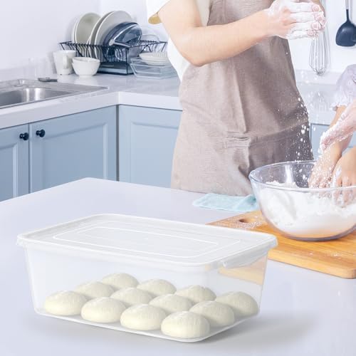 16 Quart Clear Plastic Latch Bin with Lid, 12 Packs Pizza Dough Box