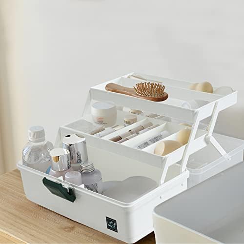 WEWLINE 13-Inch Art Box Organizer 3-Layer Craft Storage Organizer Sewing Kit Box with Handle Art Bin for Home,School,Off