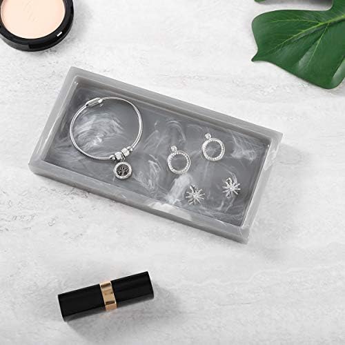 Luxspire Resin Bathroom Vanity Tray Countertop Organizer, Mini, Ink Gray