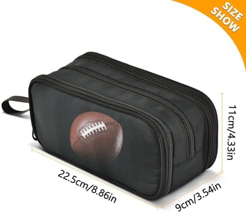 Wfrish Rugby Pencil Case Football Pencil Pouch Big Capacity 3 Compartments Back to School Supplies for Teen Girl Boy Pouch Pen Bag Large Storage Organizer with Zipper Handle for Men Women
