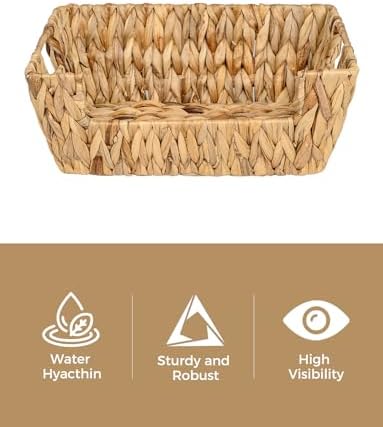 StorageWorks Pantry Baskets for Organizing, Storage Baskets, Water Hyacinth