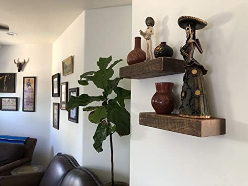 joelsantiques x2-24 Inch Wooden Floating Shelves for Wall -24x6x2 in -Made of Natural Wood - Long Heavy Duty Rustic Wall