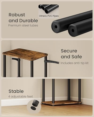 VASAGLE 3-Tier Shelf, Storage Shelves, Bookcase with Shelves, Living Room