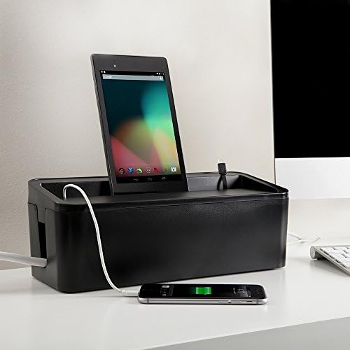 UT Wire UTW-BXSM-BK Desktop Mobile Charging Station & Power Strip Box, Black
