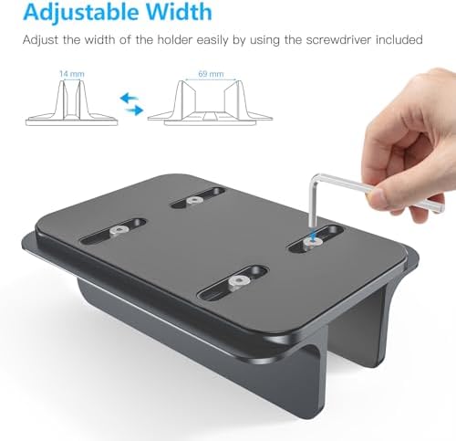 OMOTON Vertical Laptop Stand Holder, Adjustable Dock for MacBook, Gray