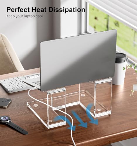 FUCDTEFC Acrylic Laptop Stand for Desk, Laptop Riser for 10-17.3 Inch Laptops, Ergonomic Computer Stand Holder Compatibl