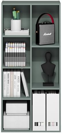 Furinno LUDER Book Shelf, 7-Cube Bookshelf, Bookcase with Open Shelves, 9.4 x 19.5 x 41.7, Easy Assembly, for Living Roo