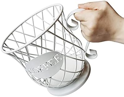 Coffee Pod Holder Mug Shape Multi Use K Cup Holder Coffee Station organizer Storage Wire Basket Food Storage for Counter