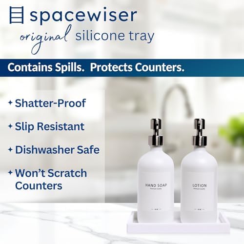 Spacewiser Countertop & Vanity Silicone Tray – 2 PC Small 7.7" Soap Tray